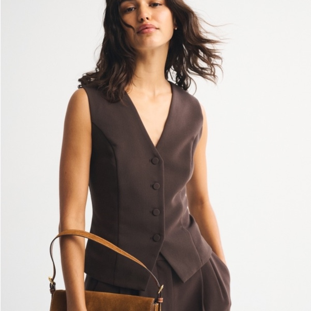 Abercrombie Suiting Vest - Dark Coffee